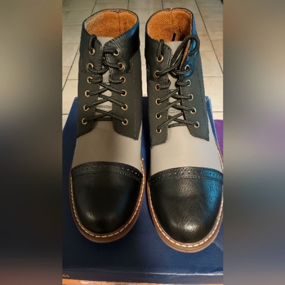 Flying Deer Rocky-1 Blk/Gry/Cam Mens Dress Boots
